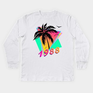 1988 Tropical Sunset Kids Long Sleeve T-Shirt